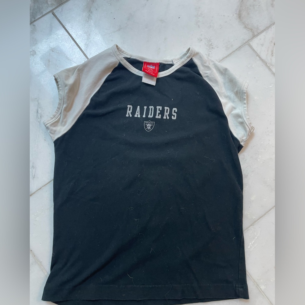 Las Vegas Raiders women’s baby doll tee size medium. Gently used